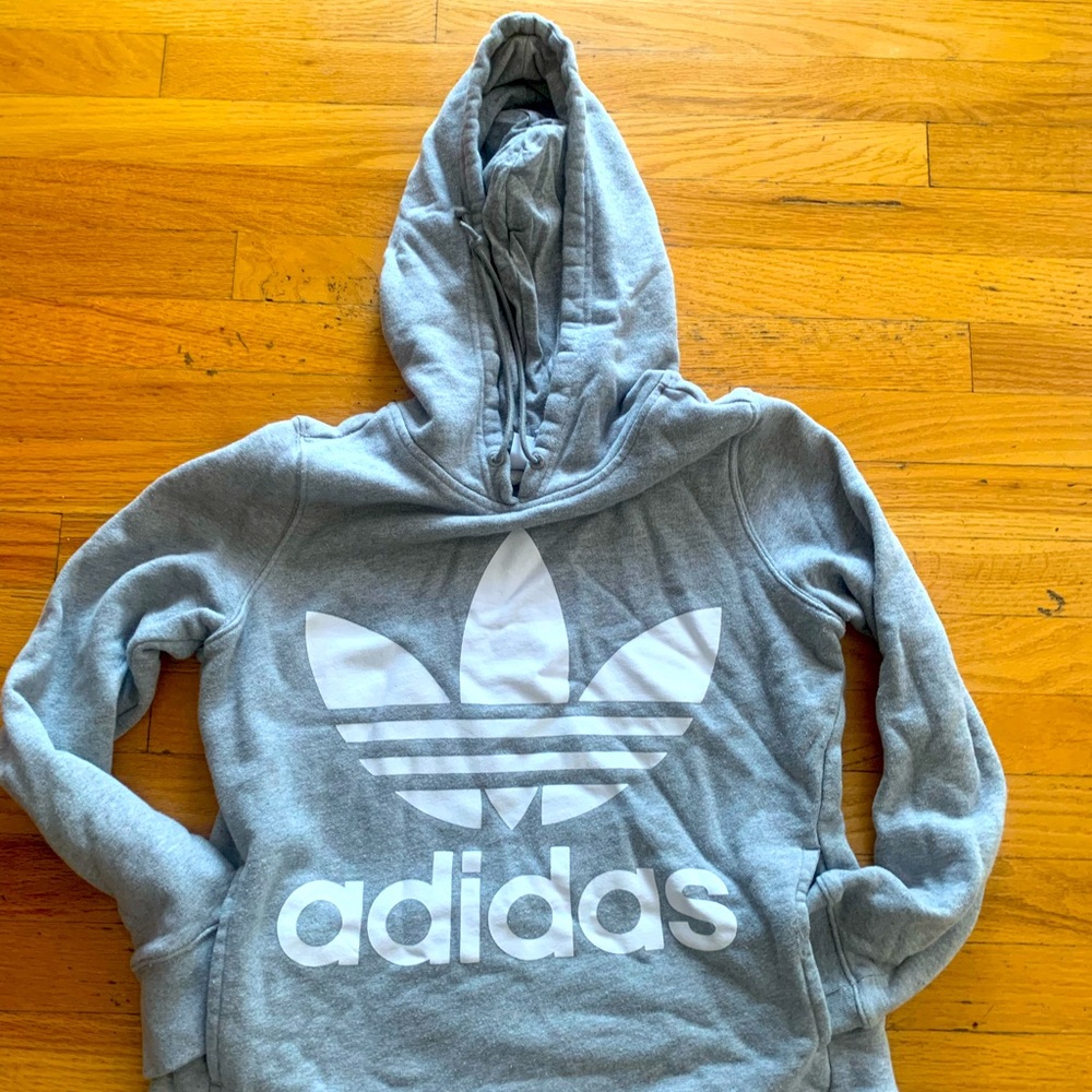 Adidas pullover gray hoodie for girls size S